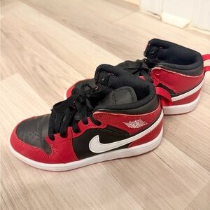 Little boys 1- Air Jordans Red and Black Sneakers